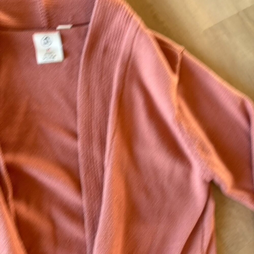 ** Rags Sweater Cardigan Orange Coral Salmon Size Medium Womens - Picture 6 of 8